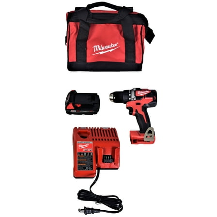 Milwaukee M18 18V Li-Ion Compact Brushless Cordless 1/2 in. Drill/Driver Kit