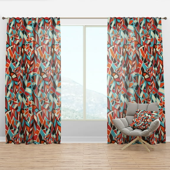 Designart 'Tradional Blue Wooden Gate' Bohemian & Eclectic Curtain Panel
