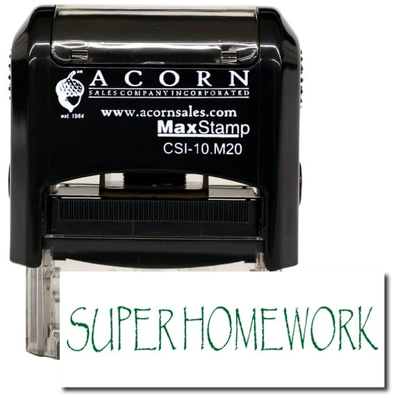 Self-Inking Super Homework Stamp with Orange Ink