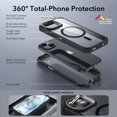 thumbnail image 3 of Funda ESR para iPhone 15 con soporte MagSafe de cuerpo completo, color negro transparente, 3 of 8