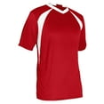 thumbnail image 2 of CHAMPRO Sweeper Lightweight Soccer Jersey, Youth Medium, Scarlet, White Highlights, 2 of 2