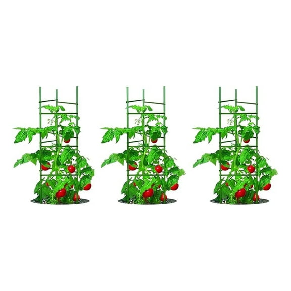 Tomato Plant Cages 3-Pack, 5ft - Ultomato Tomato Cage System, Green Plant Support for Vegetables, Flowers, Climbing Plants - Garden Stakes