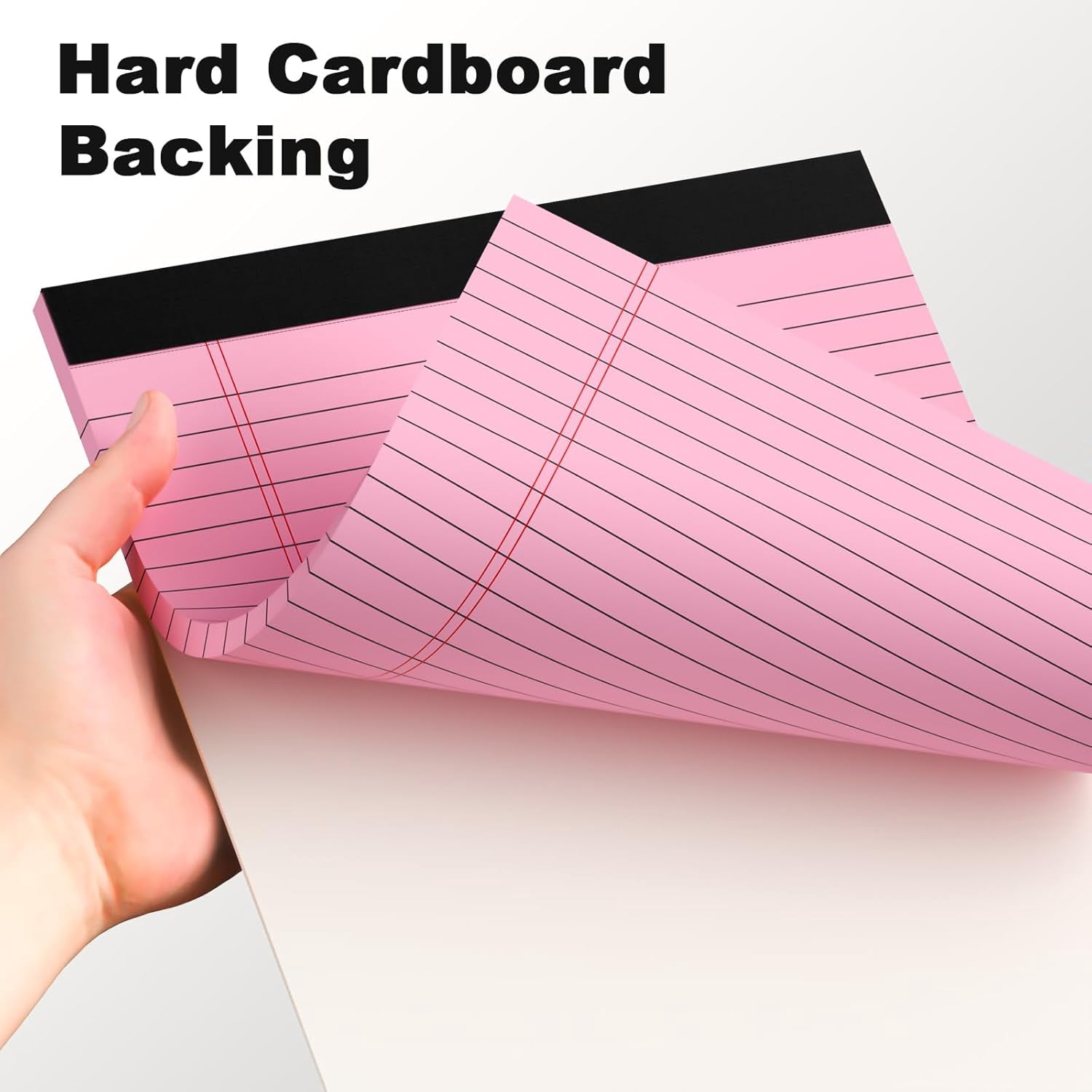 AllWays Plaza Pink Legal Pad Note Pads 8.5 x 11 inch, Wide Ruled Clear Print Writing Pads 30 Sheets/Pad, 20lb Colored Paper, Perforated Notepad with Sturdy Back (3 Pads Pink)