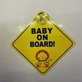 thumbnail image 1 of Car Sticker Baby ON BOARD WARNING SAFETY SIGN Sticker Decal with Sucker for Car Vehicle Window Sticker Car Accessories Styling, Style 3, 1 of 3