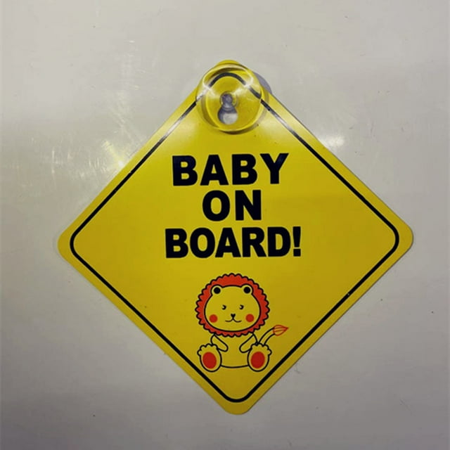 Car Sticker Baby ON BOARD WARNING SAFETY SIGN Sticker Decal with Sucker for Car Vehicle Window Sticker Car Accessories Styling, Style 3