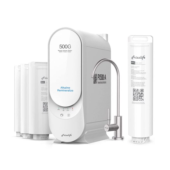PX500-A Reverse Osmosis Water Filtration System - Alkaline & Remineralization, 500 GPD Fast Flow, with Extra ASR311 Replacement Filter Cartridge (1st Stage)