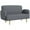 Grey, variant on HOMCOM 2 Seater Sofa Couch with 8.3" Thick Padding and Wood Legs, Black