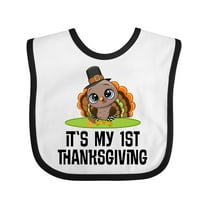 Inktastic First Thanksgiving Pilgrim Turkey Boys or Girls Baby Bib