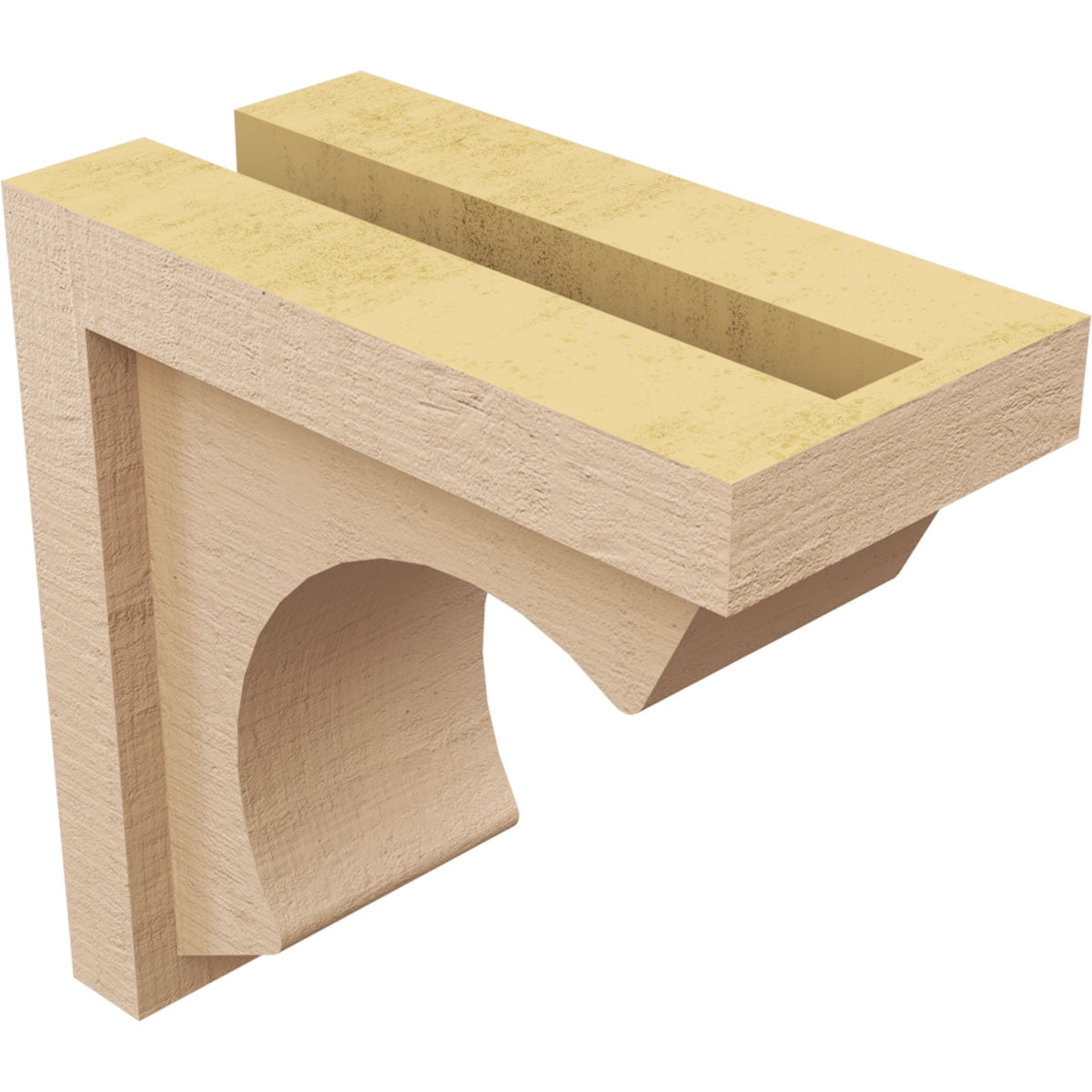 4"W x 8"D x 8"H Classic Emerson Rough Cedar Woodgrain TimberThane Corbel, Primed Tan