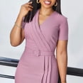 thumbnail image 6 of Women's Vintage Midi Cocktail Sheath Bodycon Fashion Business Pencil Work Dress, 6 of 7