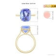 thumbnail image 4 of ANGARA Natural Cushion 4.5 ct Tanzanite Ring with Hidden Accents in 14K Yellow Gold for Women (Size-12x10mm) | December Birthstone, Anniversary, Jewelry Gift for Women | Natural Tanzanite Ring, 4 of 9