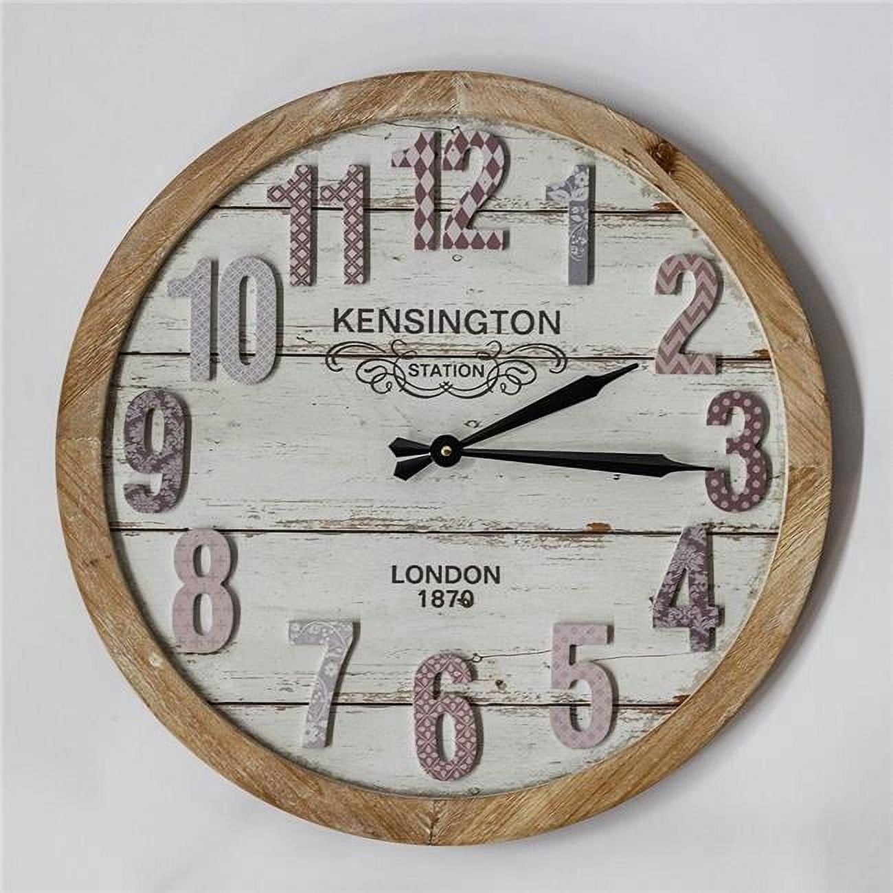 MDR Trading Inc. FP MIN 381 Kensington Station London With Multi Patterned Numbers Wall Clock