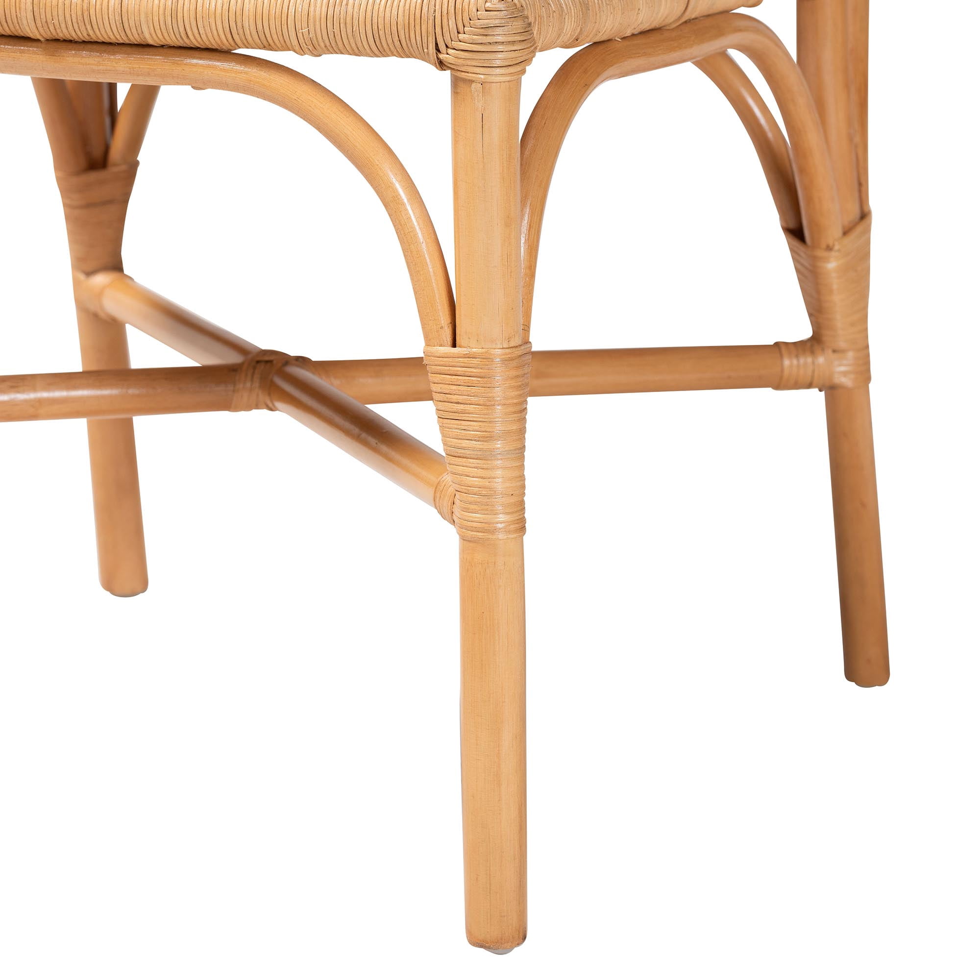 bali & pari Oxford Boho Dining Chair, Set of 2, Dining Height, Seat Height of 17", Light Honey