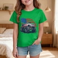 thumbnail image 2 of mgoYE 250th Anniversary Flag Tee Boys American Anniversary 250th Independence Day T-Shirt Girls Boy's Fashion Casual Printed Round Neck Short Sleeve T Shirt USA Flag T-Shirt(Green,2-3 Years), 2 of 5