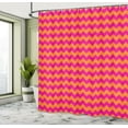 thumbnail image 4 of Ambesonne Orange and Pink Shower Curtain, Zigzag Chevron Line, 69"Wx70"L, Orange Magenta, 4 of 4