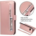thumbnail image 7 of Wallet Case for Samsung Galaxy S8 Plus, 5 Card Slots Magnetic Closure Zipper Pocket Handbag PU Leather Flip Case with Wrist Strap TPU Kickstand Cover for Samsung Galaxy S8 Plus - Rose Gold, 7 of 7