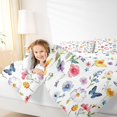 thumbnail image 4 of Homewish Multicolor Flower Butterfly Full Size Comforter Sets,Rustic Botanical Bedding Comforter Set,White Green Blue Bedding Sets For Girl Kids,Microfiber Bedroom Decor Reversible,3 Pieces, 4 of 8