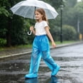 thumbnail image 5 of LIIPEE Boys Rain Pants Casual Solid Color Elastic Waist Disposable Waterproof Trousers 3 Pack Kids Outdoor Comfortable Lightweight Protective Rainwear,4-13 Years, 5 of 8