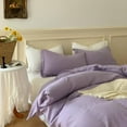 thumbnail image 6 of Simple&Opulence 100% Linen Duvet Cover Set with Washed-French Flax-3 Pieces Solid Color Basic Style Bedding Set-Breathable Soft Comforter Cover with 1 Pillowsham(Queen, Lilac), 6 of 7