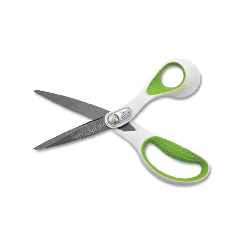 CarboTitanium Bonded Scissors 8" Long, 3.25" Cut Length, White/Green Straight Handle