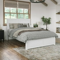 AFI Canyon White Solid Wood Platform Bed with Matching Footboard, Queen