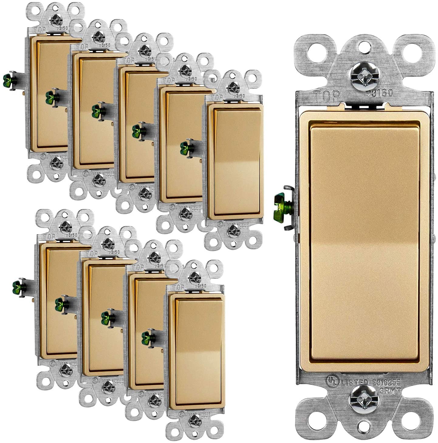 ENERLITES 3Way Decorator Paddle Light Switch, Gloss Finish, Single