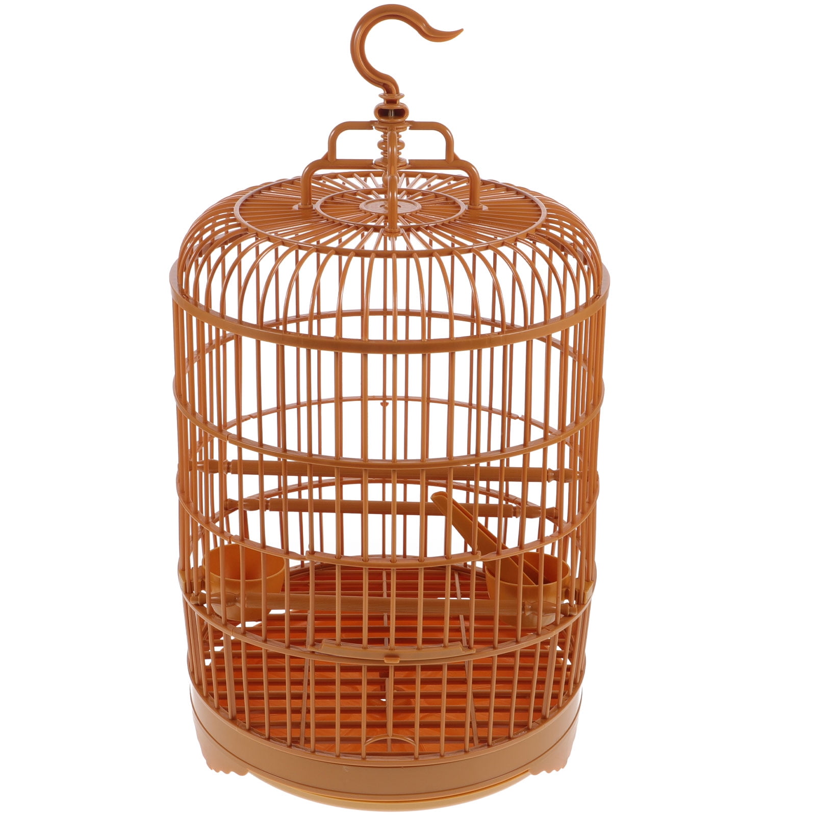 NICERIO Small Brown Plastic Parakeet Cage for and Small Birds, and Easy to Clean, 1 Set