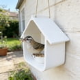 thumbnail image 4 of Comedero para pájaros colgante con forma de casa, resistente a la lluvia y a la intemperie, para exteriores, para patio, terraza, jardín y patio trasero., 4 of 8