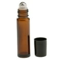 thumbnail image 4 of 6 botellas de perfume de vidrio premium de 10 ml con tapa enrollable para aceites esenciales, esencias, Marron oscuro, 4 of 9
