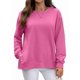 thumbnail image 1 of Sudaderas de Gran Tamaño para Mujer, Sudaderas de Larga, Camisetas con Abertura Lateral, Tops, Conjuntos para Adolescentes. Rosa Roja XXL, 1 of 10