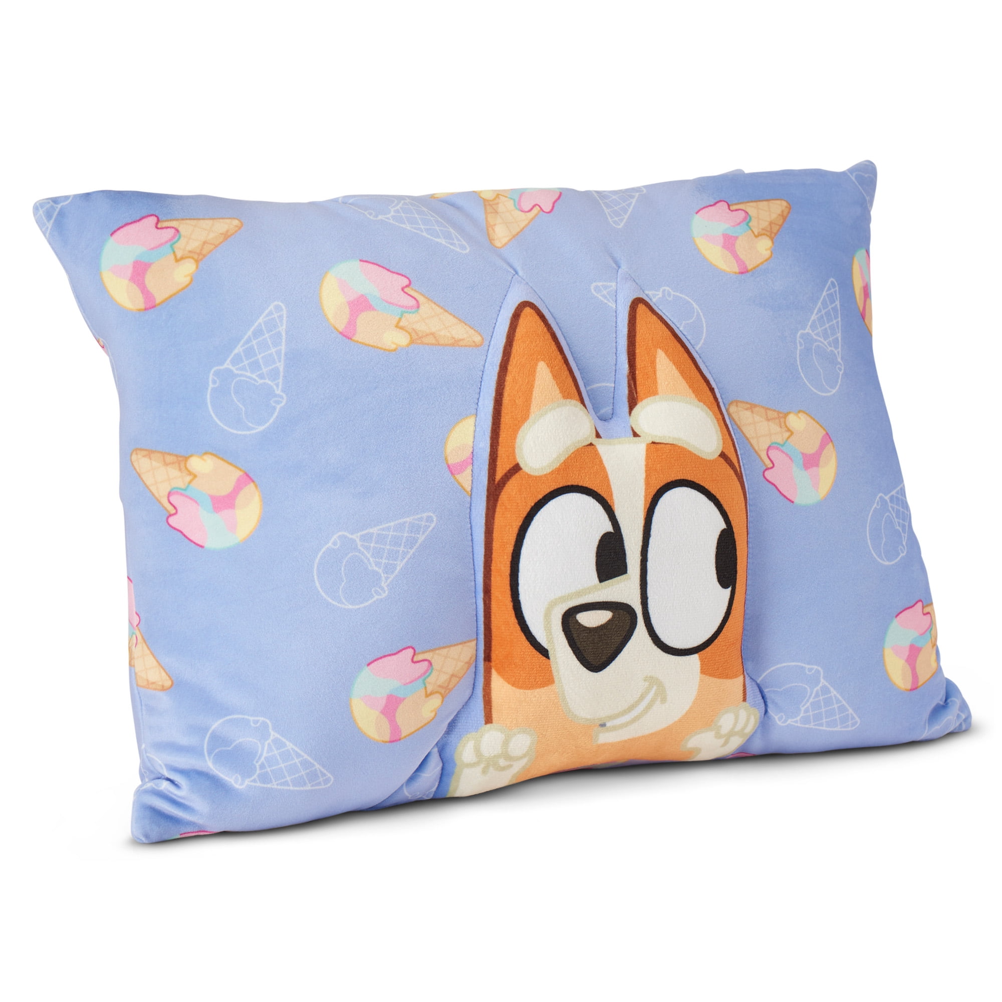 Bluey Bingo Joy Silk Touch Throw Blanket 50X60 inches with Plush Pocket Pillow 14X20 inches – Ultra Soft Plush Character Pillow for Kids