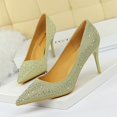 thumbnail image 2 of Zapatos de tacón alto finos de novia a la moda, de lujo, puntiagudos, sexys, para noche, banquete, con diamantes de imitación, con un solo stiletto, para mujer, para oficina, 2 of 5