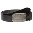 thumbnail image 1 of Snap On Leather Jean Belt with Western Fancy Scroll Engraving Oval Buckle, 1 of 4