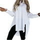 thumbnail image 1 of Mujeres moda Turndown Collar manga larga Color sólido Irregular Casual camisa Tee Tops Fridja  czfsfas6500, 1 of 9