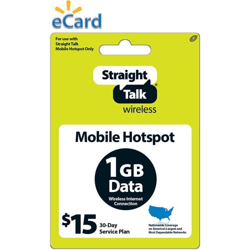 Straight Talk 15 Mobile Hotspot 30Day Plan ePIN Top Up (Email