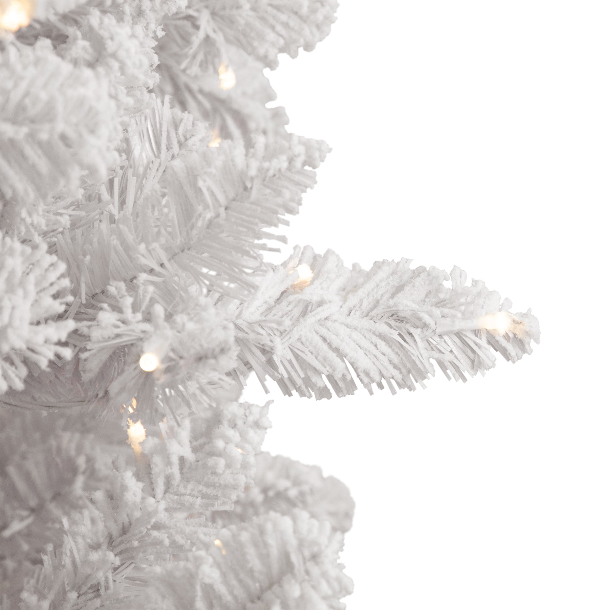 Northlight 9' Pre-Lit Flocked Norway White Pine Artificial Christmas Tree Warm White LED Lights