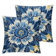 thumbnail image 2 of Nawypu Boho Flower Throw Pillow Covers Plush Square Pillow Covers Set Decorative Pillowcase for Couch Sofa Bed Car Home Farmhouse ，Blue and White Porcelain 2pcs, 2 of 6