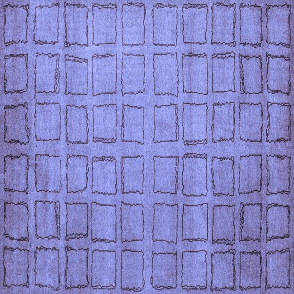 Ahgly Company Indoor Square Abstract Blue Modern Area Rugs, 5' Square
