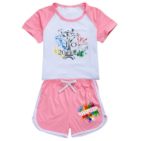 

Boys and Girls French Tower Tourism Commemorative Print Color Block Sleeves T Shirt Shorts Casual Clothing Set 1 Baby Rose Outfit First Birth Outfit Girl Swaddling Blankets for Baby Girls New Born