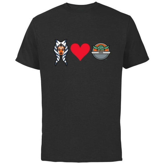 Star Wars The Mandalorian Ahsoka Tano Loves Grogu - Short Sleeve Cotton T-Shirt for Adults - Customized-Natural