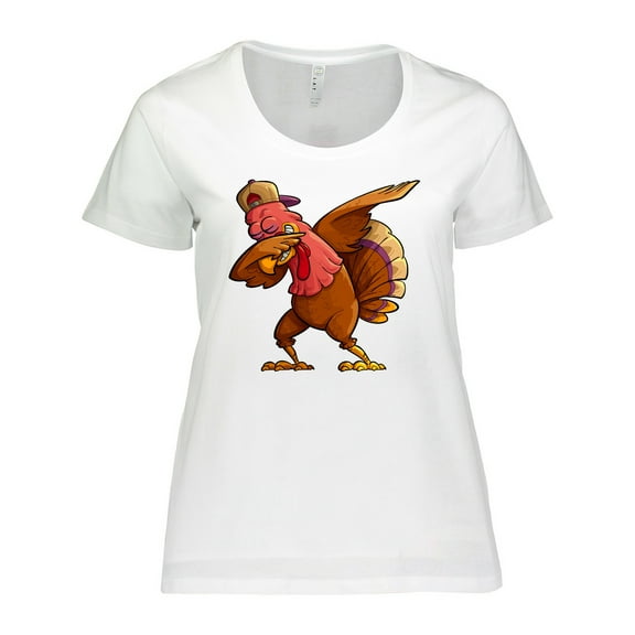 Inktastic Dabbing Turkey Thanksgiving Women's Plus Size T-Shirt