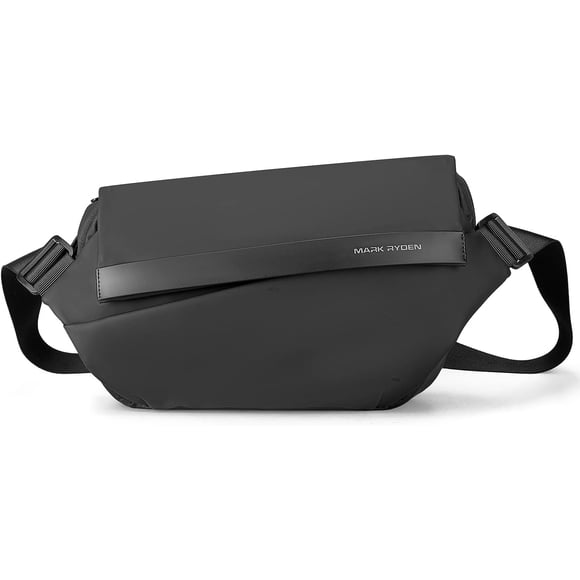 MARK RYDEN Riñonera Cruzada para Hombre, Bolso de Hombro Impermeable con Cierre Magnético de Costura de Doble Cara Resistente, Bolso de Cintura Ajustable para Viajar, Deportes, Ciclismo, Diario