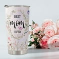 thumbnail image 5 of Best Mom Tumbler - She is Strong Vacuum Insulated Stainless Steel Travel Mug with Straw for Mom Birthday Mothers Day - Cute Flora Mom Cups 20oz, 5 of 6