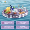 thumbnail image 4 of Sun's Out Floating Snack Bar – Purple Cabana Stripe Pool Float, Ages 14+, 4 of 5