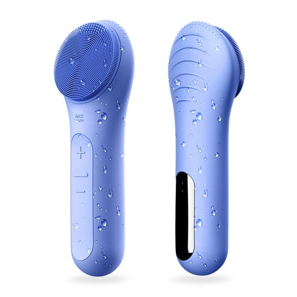 NgraCoola CLIE Cepillo de limpieza facial impermeable y recargable cepillo exfoliante facial para hombres y mujeres limpieza exfoliante y masaje exfoliante facial eléctrico - azul
