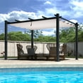thumbnail image 2 of VEIKOUS 13' x 10' Pergola Aluminum Gazebo w/Retractable Canopy for Patio,Garden and Poolside, Beige, 2 of 13