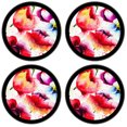 thumbnail image 2 of Silicone Non-Slip Drink Coasters with Removable Printed Absorbent Felt Pad - Set of 4 - Watercolor Flower Painting, 2 of 3
