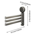 thumbnail image 3 of Outdor 3 Arms Towel Rack With Suction Cup No Drill Easy Install Wall Mounted Bathroom Towel Rack 180 ° Rotation Space Saving Towel Bar For Bath Kitchen, 3 of 4
