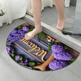 thumbnail image 6 of BiFandian Half Round Welcome Door Mat with Purple Flowers Printed, Non-Slip Washable Entrance Rugs, Vintage Rustic Semicircle Floor Mats for Indoor Outdoor Entrance Living Room Kitchen Decor, 6 of 6