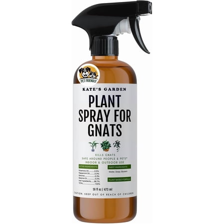 Plant Spray for Insects & Getting Rid of Gnats. Fungus Gnat Killer & Bug Spray for Indoor Plants (16oz, Pet Safe, Non Toxic)